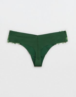Aerie No Show Sunkissed Lace Thong Underwear