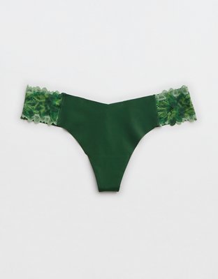 Aerie No Show Sunkissed Lace Thong Underwear
