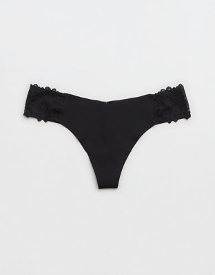 Aerie No Show Sunkissed Lace Thong Underwear
