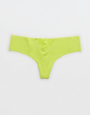 Aerie No Show Candy Lace Thong Underwear