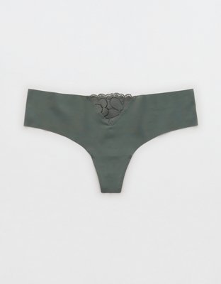 American Eagle Aerie No Show Candy Lace Thong Underwear