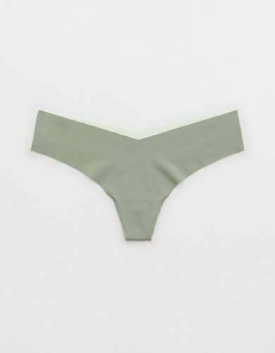 Aerie Ropa interior thong invisible con encaje Holiday Best
