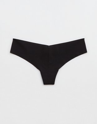 Aerie cotton thong in black