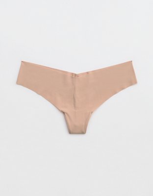 NEW Microfiber No-Show Thong Panty in Brown