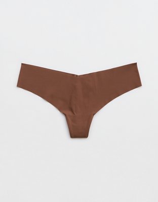 Aerie Smoothez No Show Xtra High Rise Thong Underwear In Black