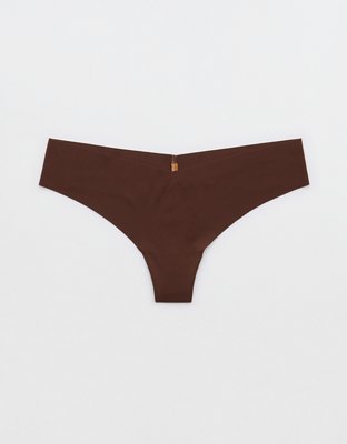 Soma Women's No Show Microfiber Thong Underwear In Brown Size