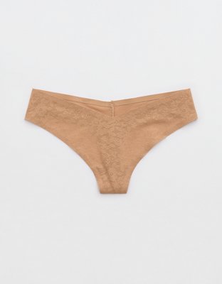 Aerie Womens No Show Color Block Thong Underwear, Panties