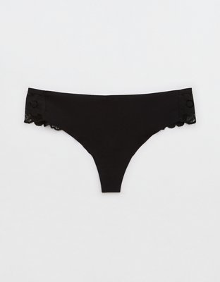 Aerie SMOOTHEZ Lace No Show Thong Underwear