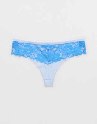 SMOOTHEZ No Show Lace Thong Underwear