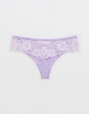 SMOOTHEZ No Show Lace Thong Underwear