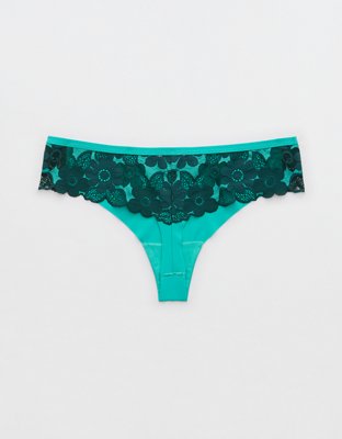 SMOOTHEZ No Show Lace Thong Underwear