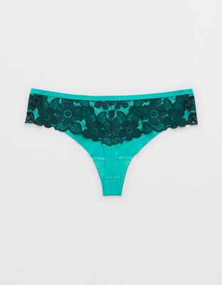 SMOOTHEZ No Show Lace Thong Underwear