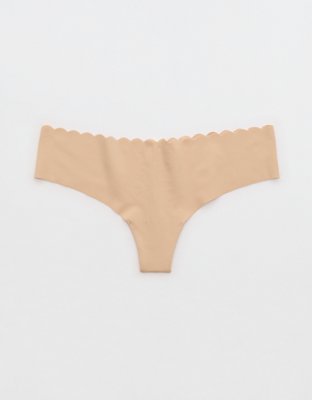 SMOOTHEZ No Show Scallop Thong Underwear