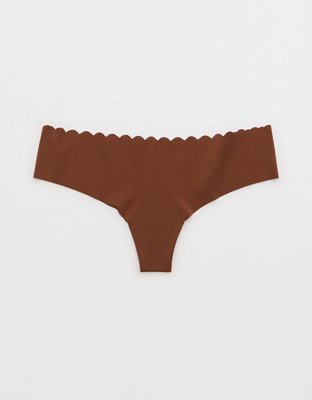 SMOOTHEZ No Show Scallop Thong Underwear