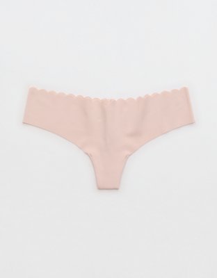 SMOOTHEZ No Show Scallop Thong Underwear