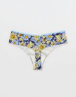 Superchill No Show Cotton Picot Thong Underwear