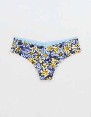 Superchill No Show Cotton Picot Thong Underwear