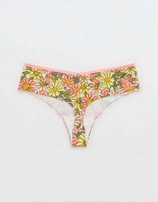 Superchill No Show Cotton Picot Thong Underwear