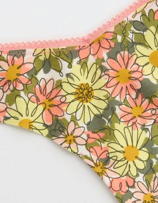 Superchill Ropa Interior Estilo Tanga Invisible de Algodón en Punto Picot