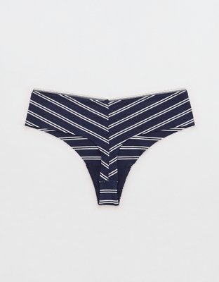 Superchill No Show Cotton Picot Thong Underwear