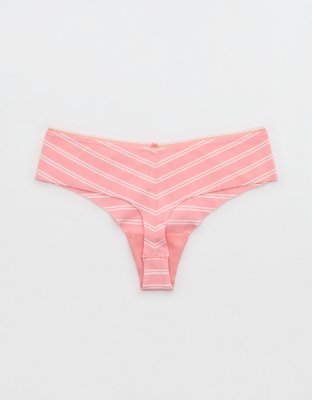 Superchill No Show Cotton Picot Thong Underwear