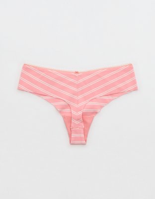 Superchill No Show Cotton Picot Thong Underwear