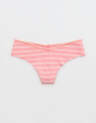 Superchill No Show Cotton Picot Thong Underwear