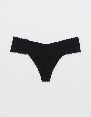 SMOOTHEZ No Show Coquette Lace Thong Underwear