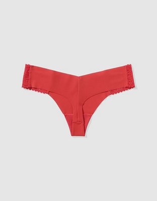 SMOOTHEZ No Show Coquette Lace Thong Underwear