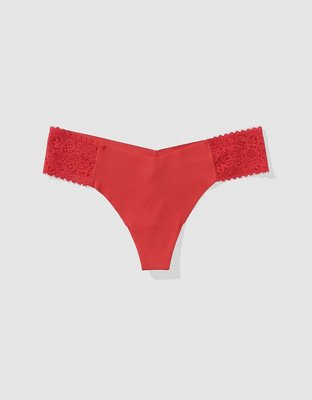 SMOOTHEZ No Show Coquette Lace Thong Underwear