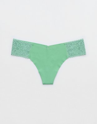 SMOOTHEZ No Show Coquette Lace Thong Underwear