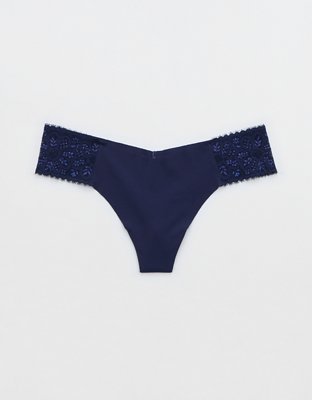 SMOOTHEZ No Show Coquette Lace Thong Underwear