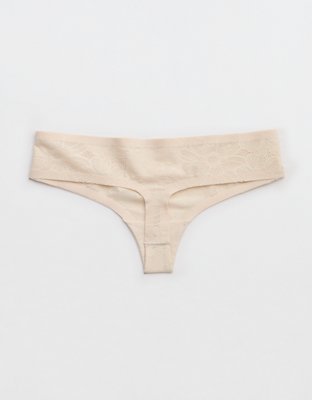 SMOOTHEZ No Show Lace Thong Underwear