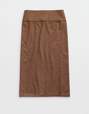 OFFLINE By Aerie Midnight-in-Seamless Shine Midi Skirt