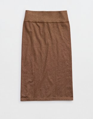 OFFLINE By Aerie Midnight-in-Seamless Shine Midi Skirt