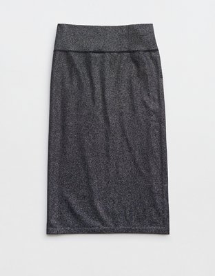 OFFLINE By Aerie Midnight-in-Seamless Shine Midi Skirt