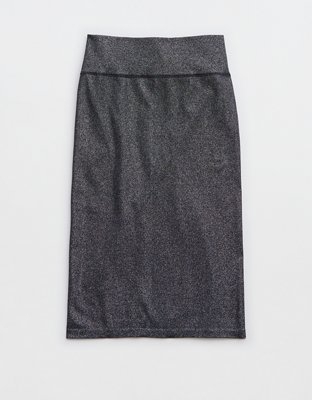 OFFLINE By Aerie Midnight-in-Seamless Shine Midi Skirt