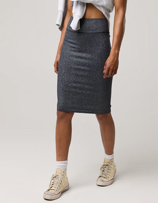 Женские юбки Aerie OFFLINE By Aerie Midnight-in-Seamless Shine Midi Skirt — фото 5
