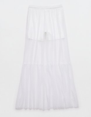 OFFLINE By Aerie Tiered Dot Mesh Maxi Skirt