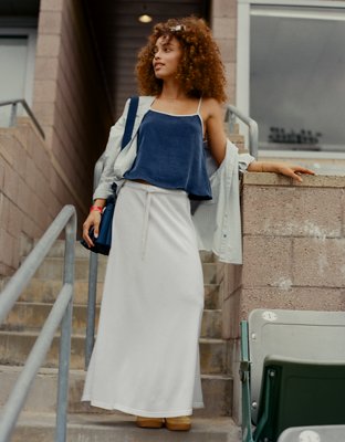 OFFLINE By Aerie Keep It 100 Terry Maxi Skirt