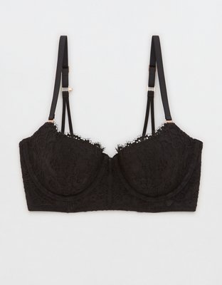 Aerie Small 2 Piece Set, Smoothez Mesh Bodysuit & Poppy Lace Bandeau  Bralette Black - $12 (70% Off Retail) - From Kathryn