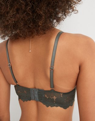 Aerie Real Power Balconette Poppy Lace Bra