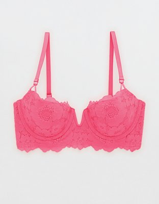 Aerie Real Power Balconette Poppy Lace Bra