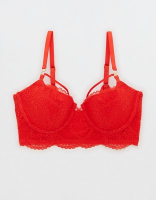 Aerie bralette and brief set in red plum