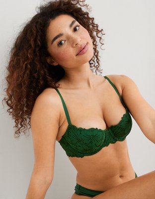 Aerie Real Power Balconette Lightly Lined Sunflower Lace Bra