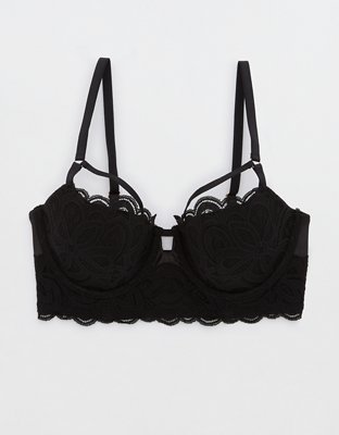 Mesh Panel Lace-up Draped Cami Bralette Top In BLACK