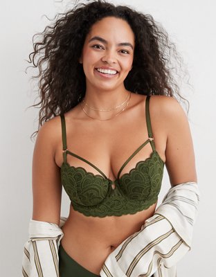 NWT FREE PEOPLE OB479558 Oh My Darling Balconette Cotton Eyelet Lace Bra,  Teal 