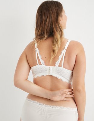 Aerie Real Power Balconette Lightly Lined Eyelash Lace Bra