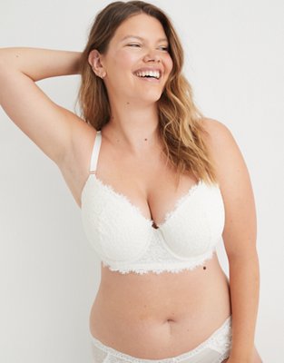 Aerie Real Power Balconette Lightly Lined Eyelash Lace Bra