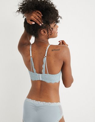 Aerie Real Power Balconette Lightly Lined Eyelash Lace Bra